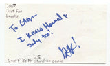 Geoff Keith Signed 3x5 Index Card Autographed Signature Comedian Comic Actor