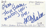 Satori Shakoor Signed 3x5 Index Card Autograph Actress Batman v Superman