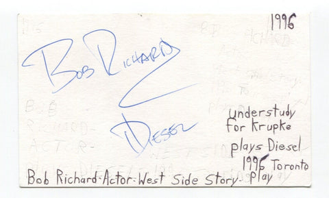 Bob Richard Signed 3x5 Index Card Autographed Actress West Side Story