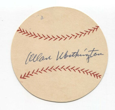 Al Worthington Signed Paper Baseball Autograph Signature 1954 New York Giants