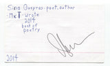 Sina Queyras Signed 3x5 Index Card Autographed Signature Author Writer