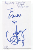 Amy Sky Signed 3x5 Index Card Autographed Singer Songwriter