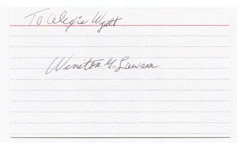Winston Lawson Signed 3x5 Index Card Autograph JFK Assassination Secret Service