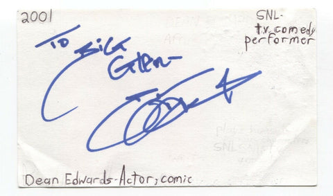 Dean Edwards Signed 3x5 Index Card Autographed Signature Actor Comedian SNL