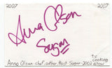 Anna Olsen Signed 3x5 Index Card Autographed Signature Cook Chef Author Sugar