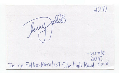 Terry Fallis Signed 3x5 Index Card Autographed Signature Writer Author