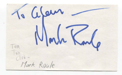 Tom Tom Club - Mark Roule Signed 3x5 Index Card Autographed Signature