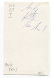 You Am I - Andy Kent Signed 3x5 Index Card Autographed Signature Band