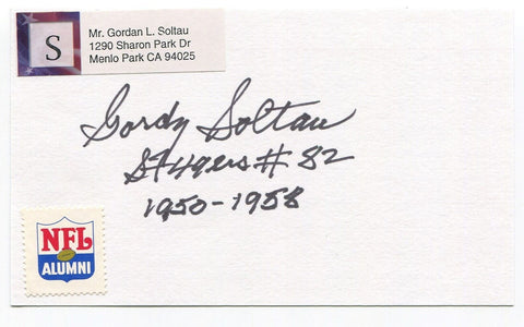 Gordy Soltau Signed 3x5 Index Card Autographed NFL Football San Francisco 49ers