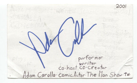 Adam Carolla Signed 3x5 Index Card Autographed Signature Actor Comedian