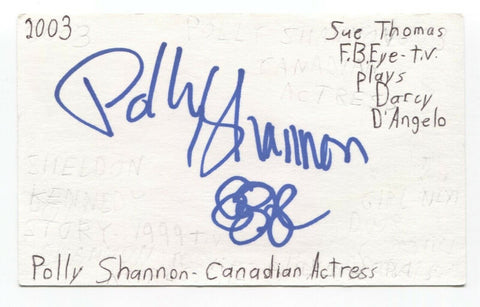 Polly Shannon Signed 3x5 Index Card Autographed Signature Actress