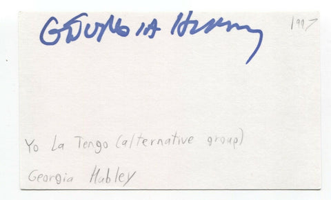 Yo La Tengo - Georgia Hubley Signed 3x5 Index Card Autographed Signature Band