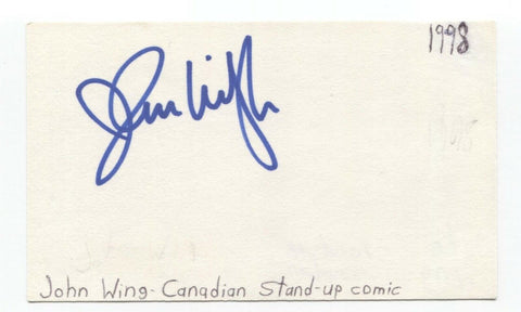 John Wing Signed 3x5 Index Card Autographed Signature Comedian Comic Actor