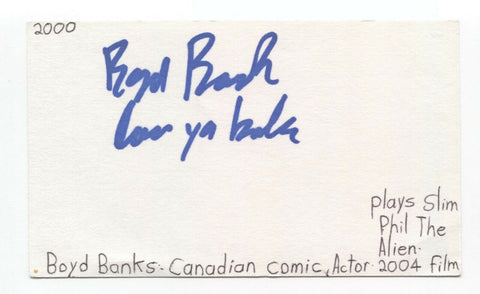 Boyd Banks Signed 3x5 Index Card Autographed Signature Actor Comedian