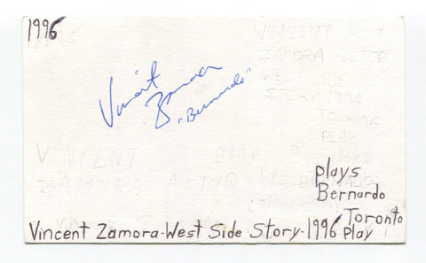 Vincent Zamora Signed 3x5 Index Card Autographed Actor Days Of Our Lives