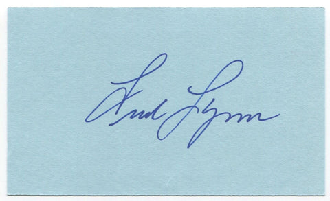 Fred Lynn Signed 3x5 Index Card Autographed MLB Baseball Boston Red Sox