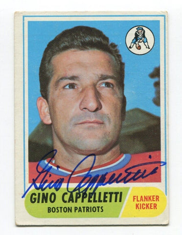 1968 Topps Gino Cappelletti Signed Card Football Autographed AUTO #98