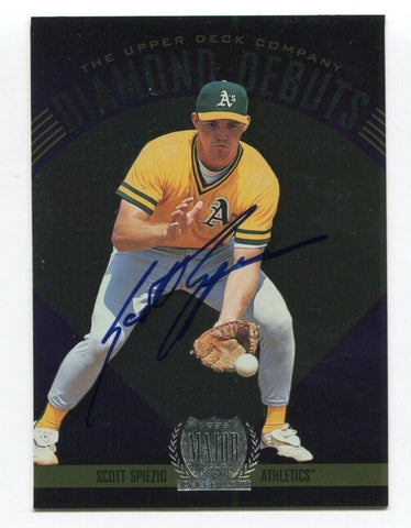 1996 Upper Deck Diamond Debuts Scott Spiezio Signed Card MLB Baseball AUTO #267