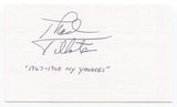 Thad Tillotson Signed 3x5 Index Card Autograph Baseball MLB '67 New York Yankees