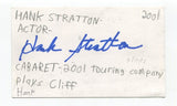 Hank Stratton Signed 3x5 Index Card Autograph Actor Saved By The Bell Tony Crane