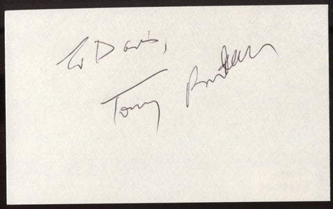 Tony Randall Signed Index Card Signature Vintage Autographed AUTO 