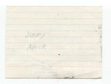 Jimmy Aleck Signed 3x5 Index Card Autographed Signature Comedian Comic Actor