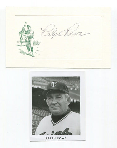 Ralph Rowe Signed Card Autograph MLB Baseball Roger Harris Collection