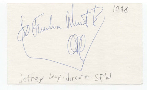 Jefery Levy Signed 3x5 Index Card Autographed Signature Director Writer