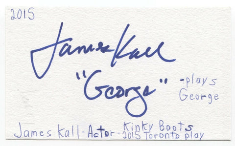 James Kall Signed 3x5 Index Card Autographed Signature Actor