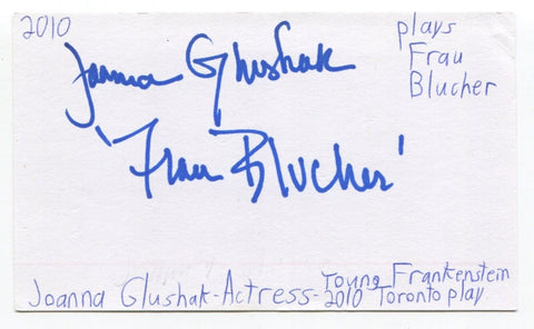 Joanna Glushak Signed 3x5 Index Card Autograph Actress The Marvelous Mrs Maisel