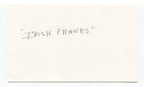 Hermina "Irish" Franks Signed 3x5 Index Card AAGPBL Girls Baseball Autographed