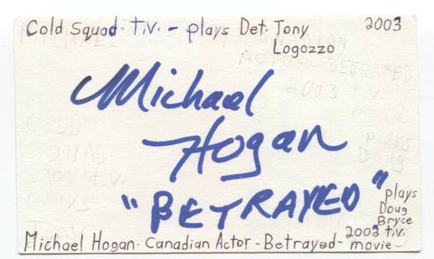 Michael Hogan Signed 3x5 Index Card Autograph Signature Battlestar Galactica