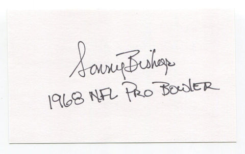 Sonny Bishop Signed 3x5 Index Card Autographed New York Giants NFL All-Star