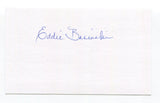 Eddie Basinski 3x5 Index Card Autographed Signature Brooklyn Dodgers All Star