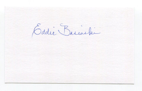 Eddie Basinski 3x5 Index Card Autographed Signature Brooklyn Dodgers All Star