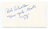 Bob Schnelker Signed 3x5 Index Card Autographed NFL Football New York Giants