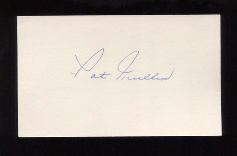 Pat Mullin Signed 3x5 Index Card Signature Autographed Baseball Player