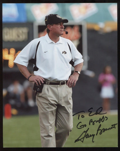 Gary Barnett Signed 8x10 Photo College NCAA Football Coach Autographed