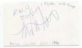 Rymes with Orange - Nelson Sinclair Signed 3x5 Index Card Autographed Signature