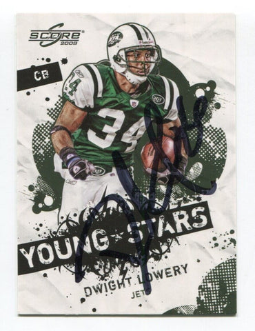 2009 Score Dwight Lowery Signed Card Football Autograph NFL AUTO #9