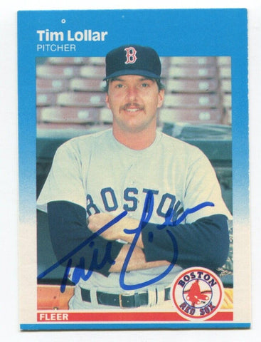 1987 Fleer Tim Lollar Signed Card Baseball RC Autographed AUTO #38