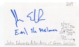 John Edwards Signed 3x5 Index Card Autograph Actor Wizard of Oz