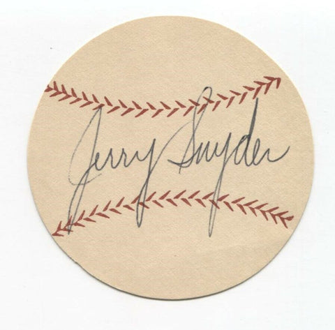 Jerry Snyder Signed Paper Baseball Autographed Signature Washington Senators