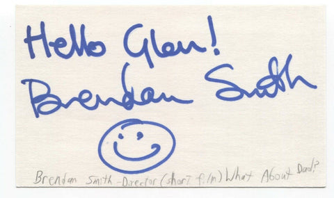 Brendan Smith Signed 3x5 Index Card Autographed Signature Film Director