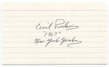 Cecil Perkins Signed 3x5 Index Card Autographed MLB Baseball New York Yankees