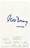 Scott Young Signed 3x5 Index Card Autographed Signature Author Writer