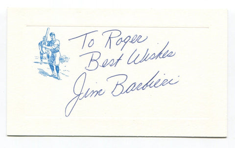 Jim Barbieri Signed Card Autograph MLB Baseball Roger Harris Collection