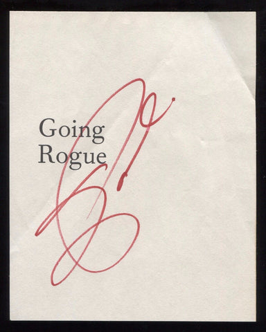 Sarah Palin Signed Book Page Cut Autographed Signature Alaska Governor