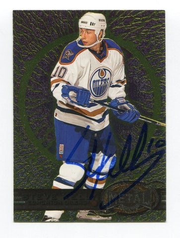 1997 Fleer Metal Steve Kelly Signed Card Hockey NHL Autograph AUTO #183 Oilers