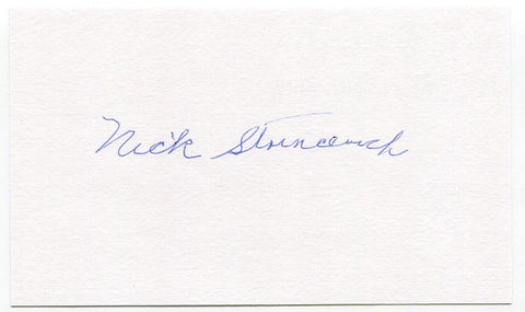 Nick Strincevich Signed 3x5 Index Card Autographed Baseball 1940 Boston Bees